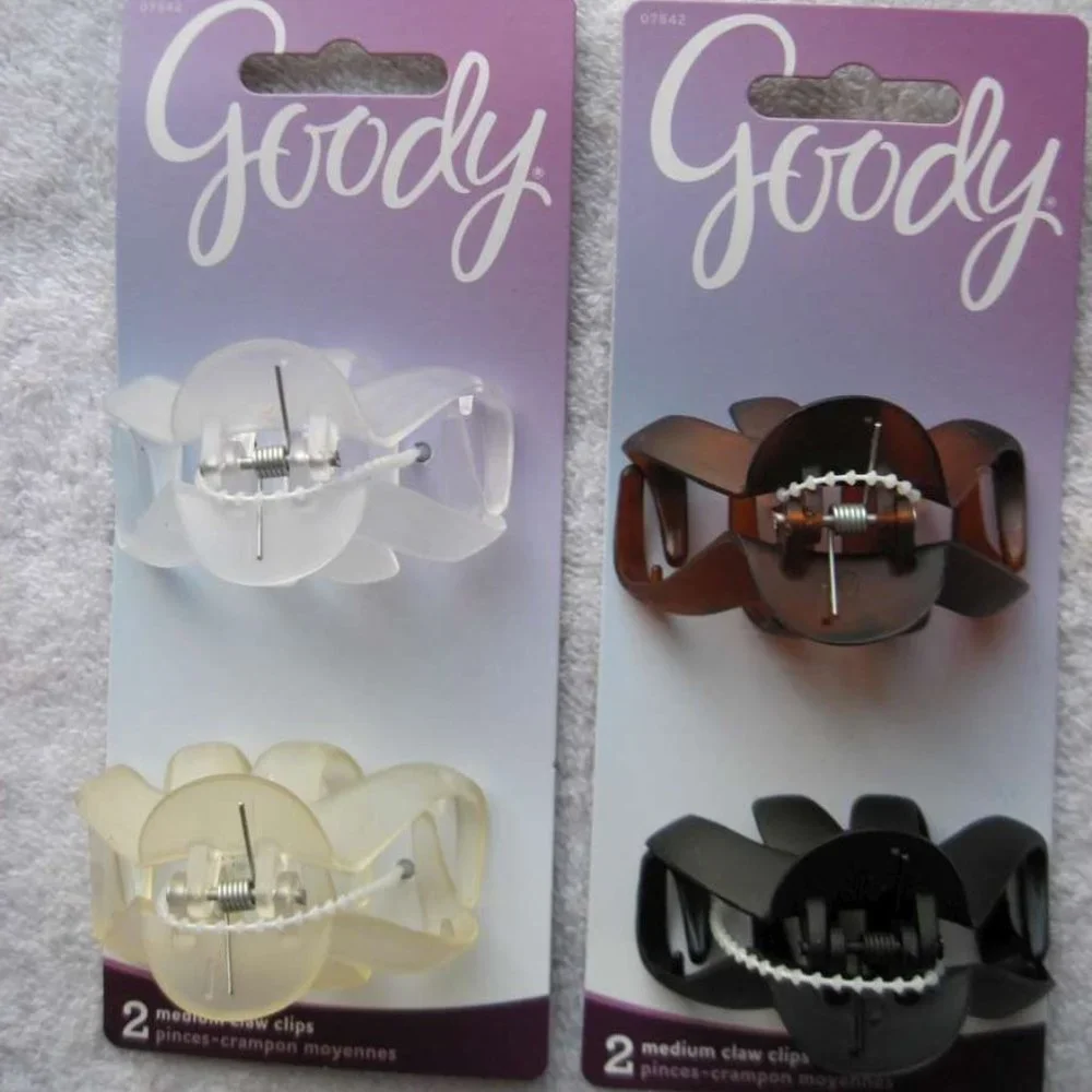 2 Goody Medium Matte Frosted Spider Octopus Plastic Jaw Claw Clips 2 1/4